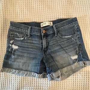Low rise jean shorts